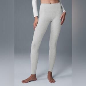 Alo Yoga Alosoft High Waist Lounge 7/8 Leggings Heather Gray Size Large